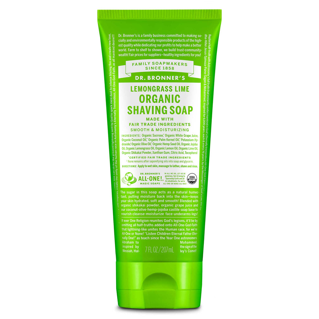 Dr Bronner's Lemongrass Lime - Organic Shaving Soaps