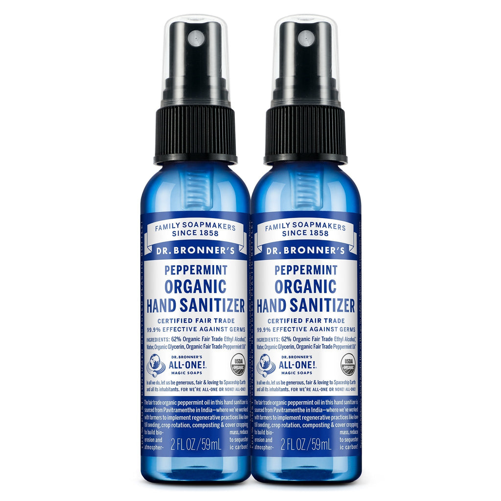 Dr Bronner's Peppermint - Hand Sanitizer 2-Pack