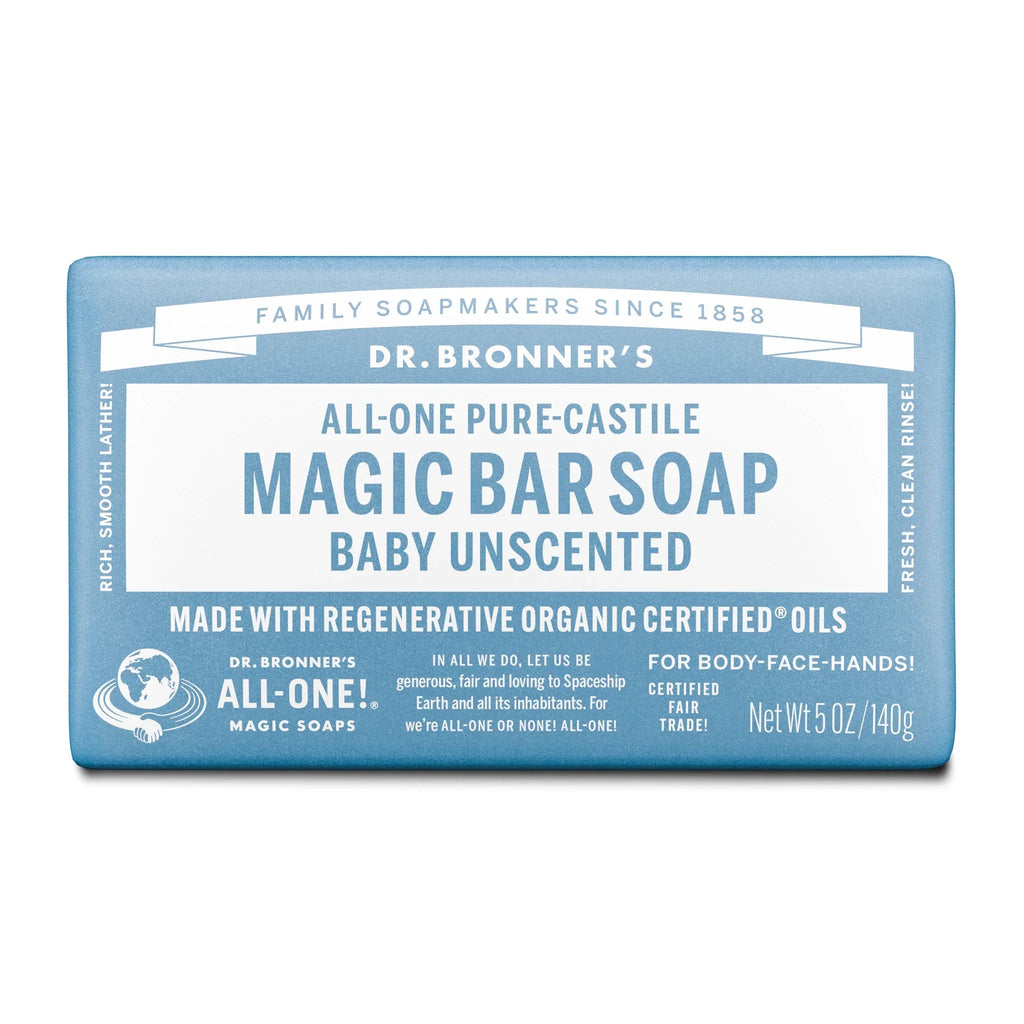 Dr Bronner's Unscented - Pure-Castile Magic Bar Soap
