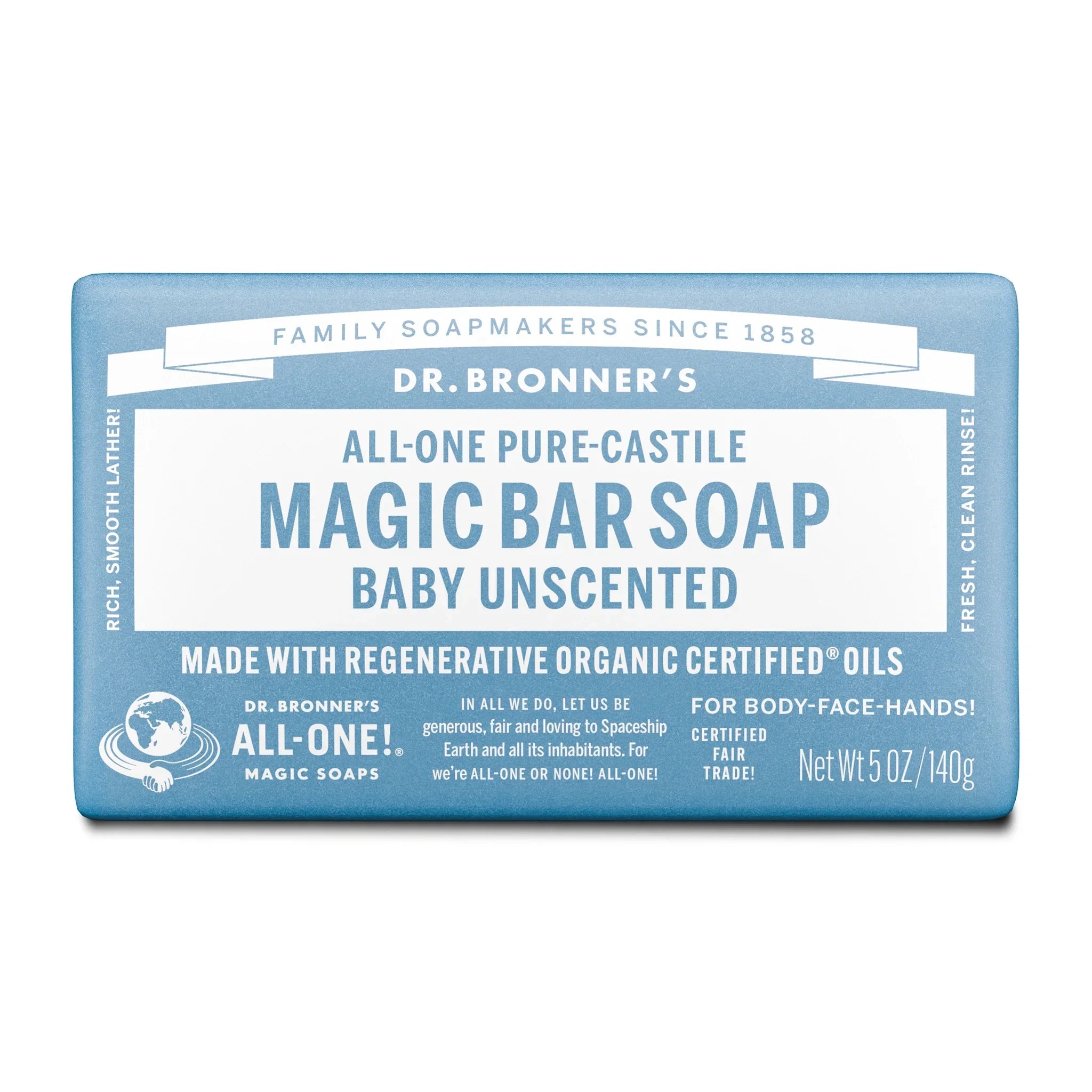 Dr Bronner's Unscented - Pure-Castile Magic Bar Soap