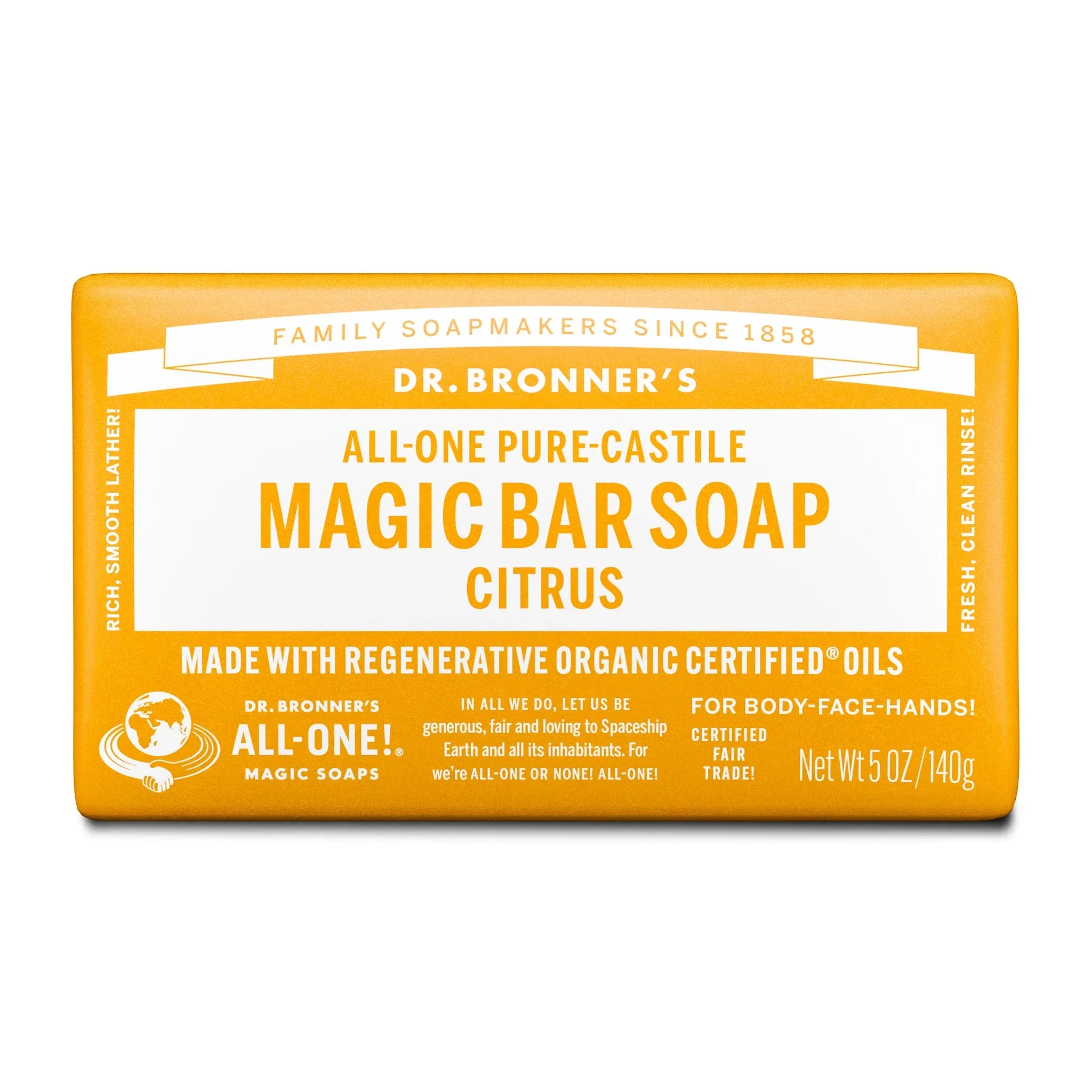 Dr Bronner's Citrus - Pure-Castile Magic Bar Soap