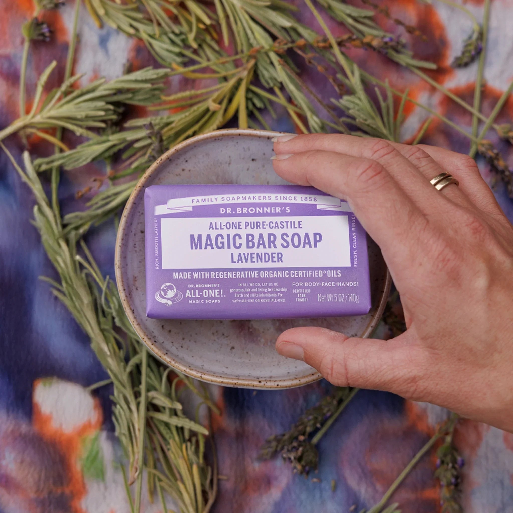 Dr Bronner's Lavender - Pure-Castile Magic Bar Soap