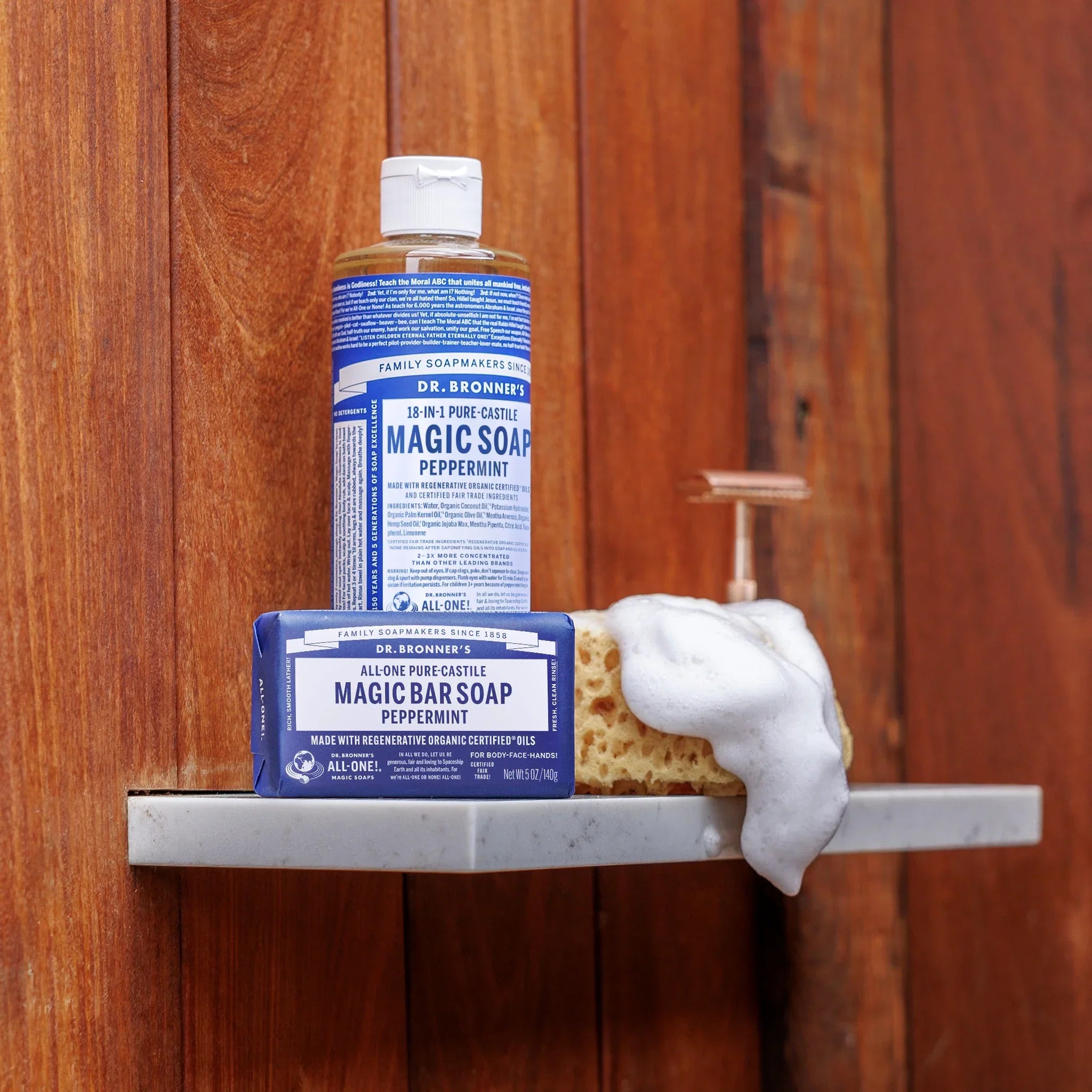 Dr Bronner's Peppermint - Pure-Castile Magic Bar Soap