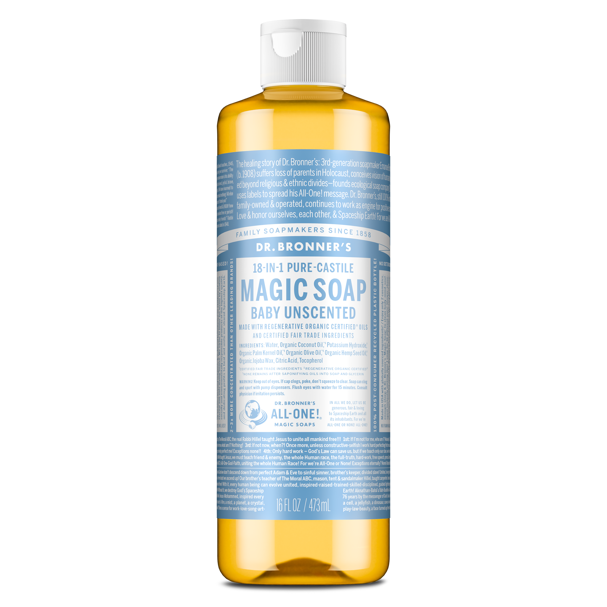 Dr Bronner's Unscented - Pure-Castile Magic Soap