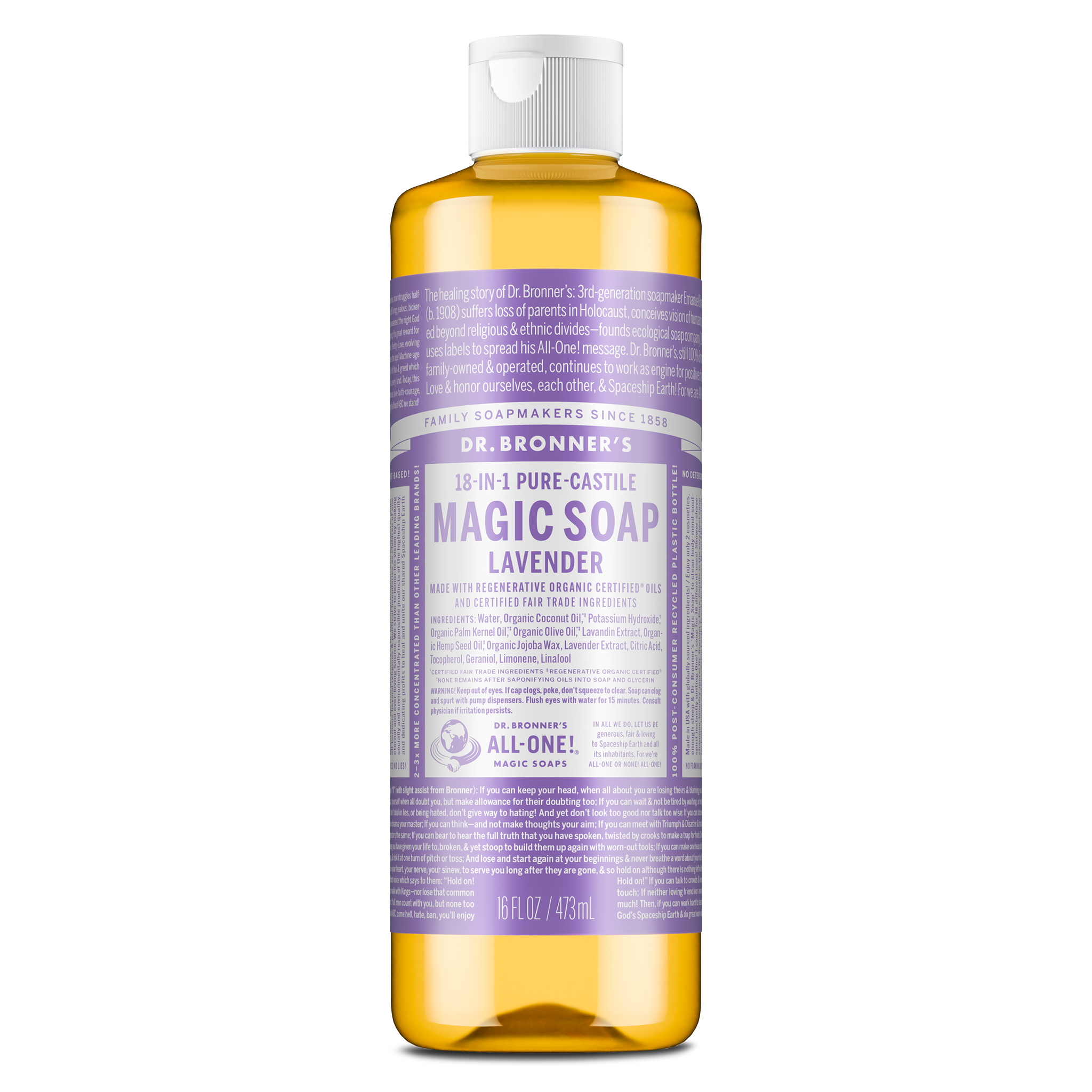 Dr Bronner's Lavender - Pure-Castile Magic Soap