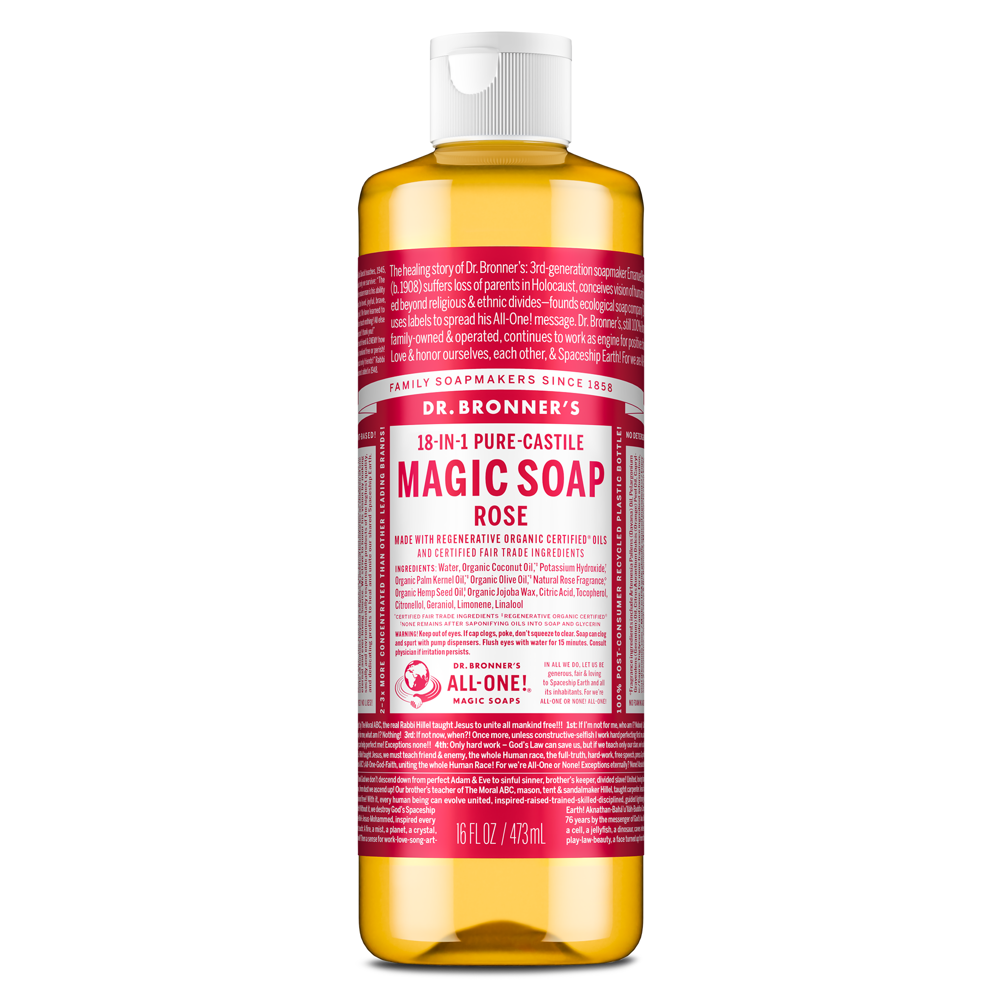 Dr Bronner's Rose - Pure-Castile Magic Soap