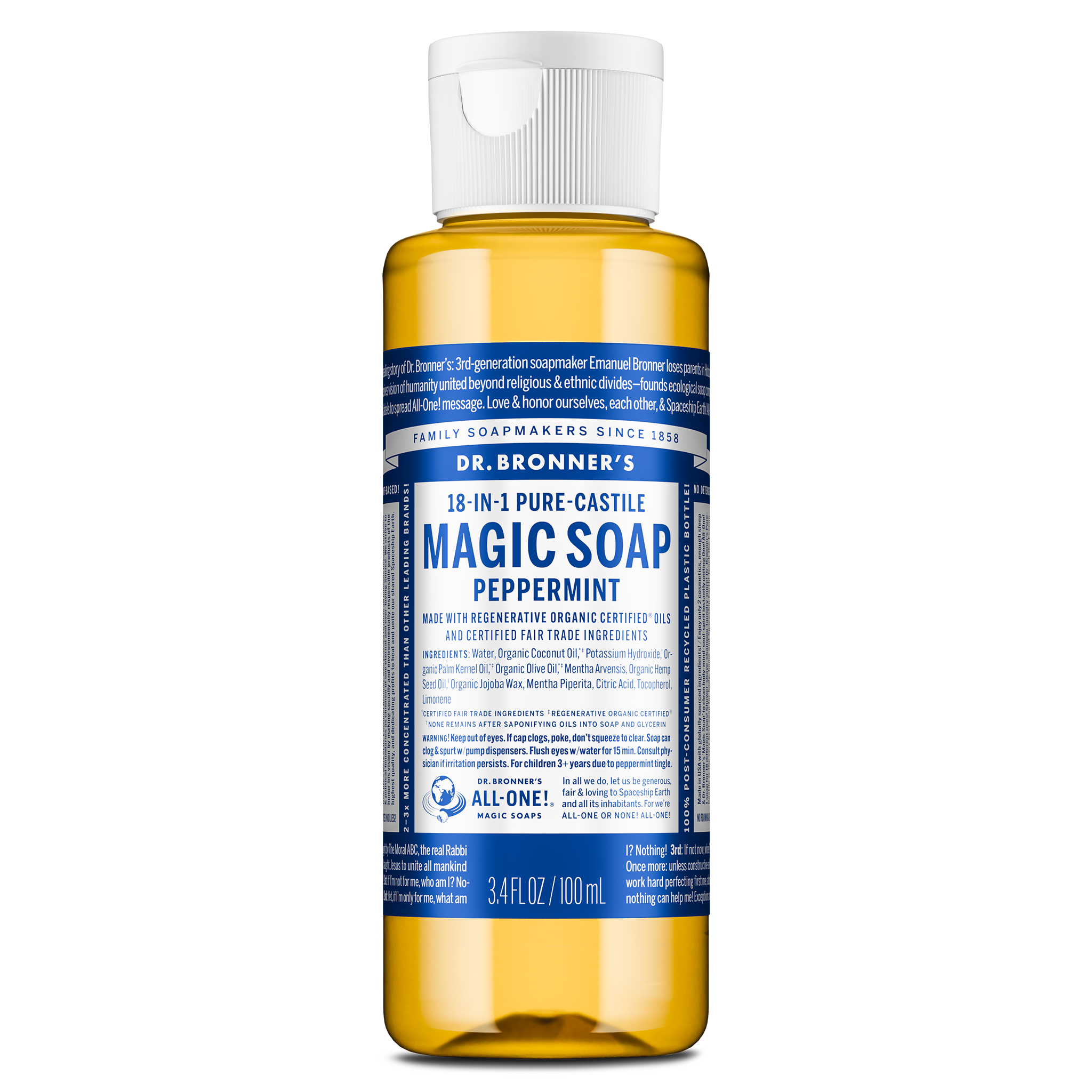 Dr Bronner's Peppermint - Pure-Castile Magic Soap