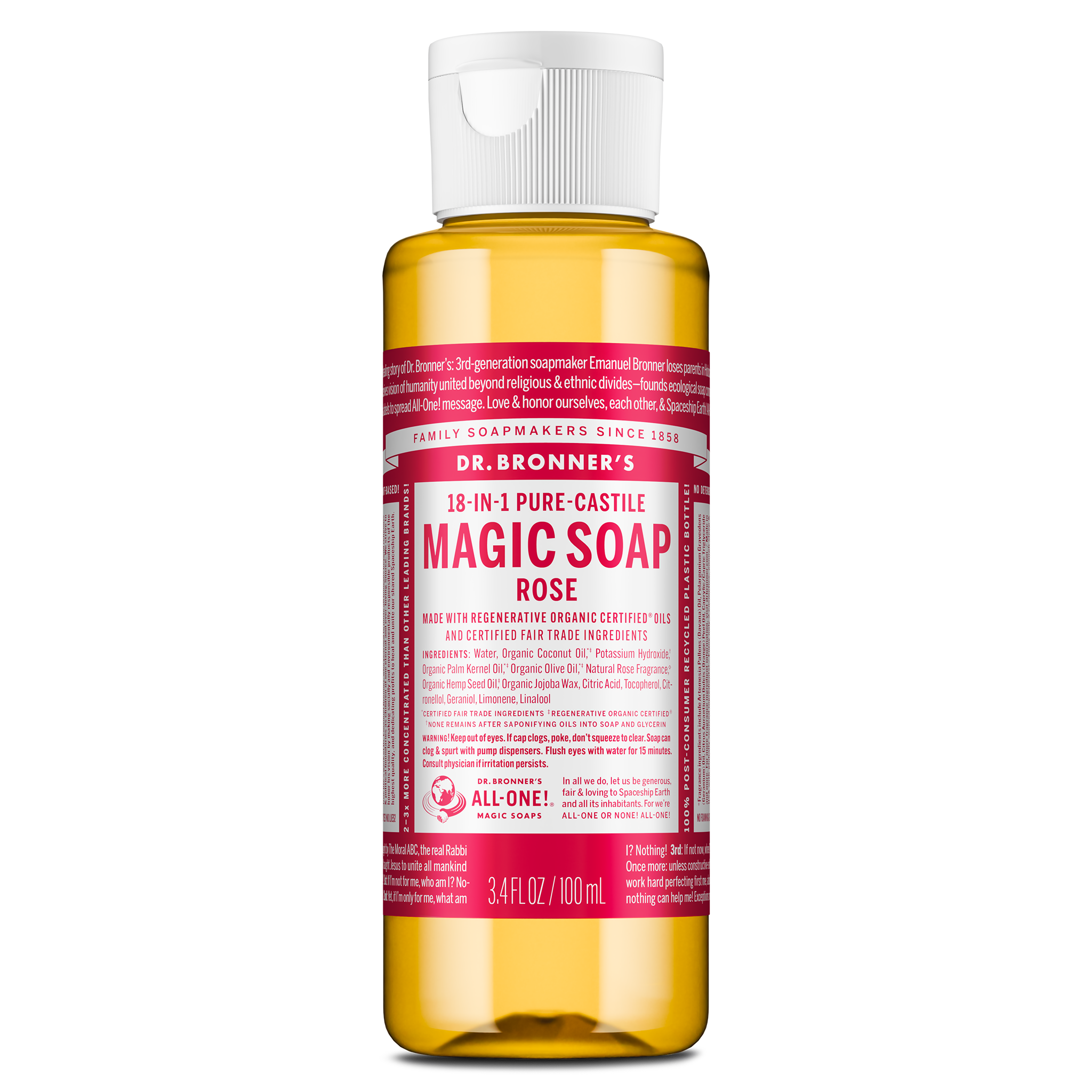Dr Bronner's Rose - Pure-Castile Magic Soap