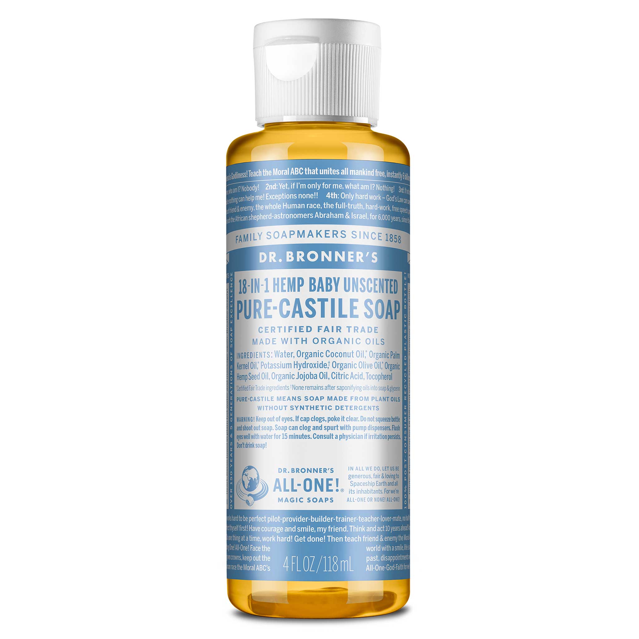Dr Bronner's Unscented - Pure-Castile Magic Soap