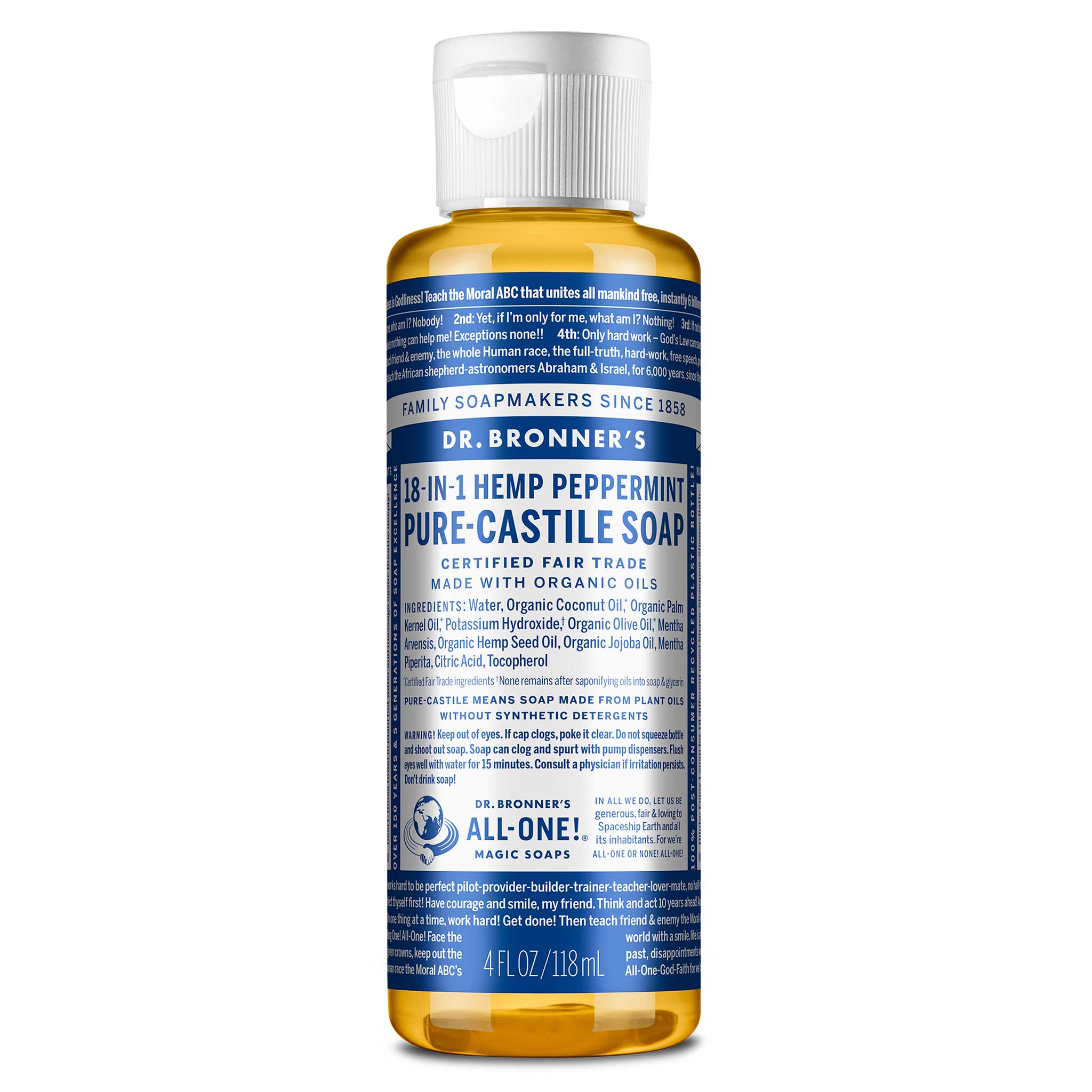 Dr Bronner's Peppermint - Pure-Castile Magic Soap