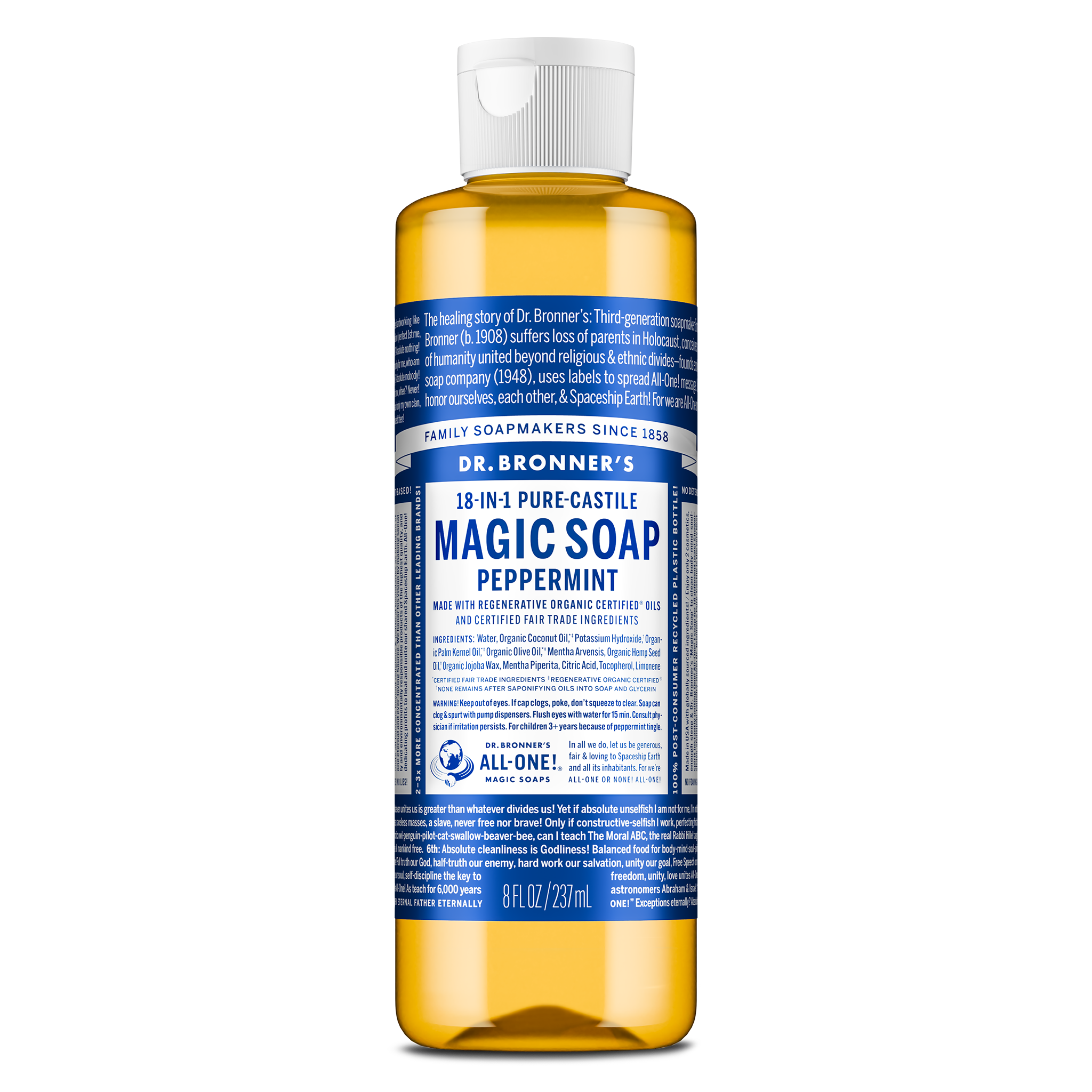 Dr Bronner's Peppermint - Pure-Castile Magic Soap