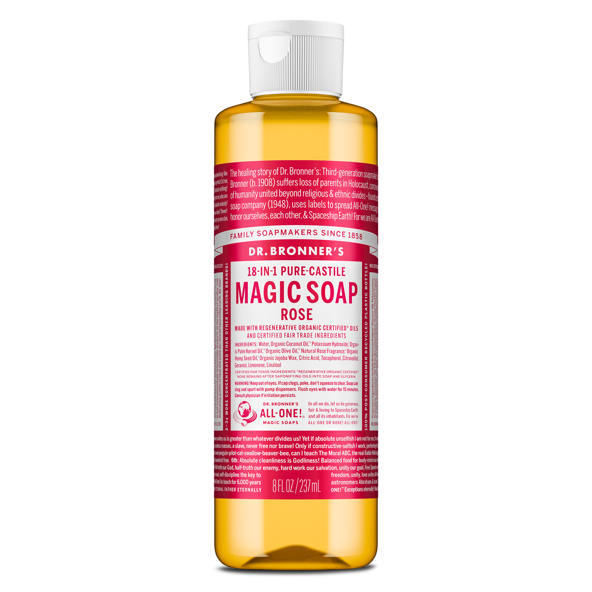 Dr Bronner's Rose - Pure-Castile Magic Soap
