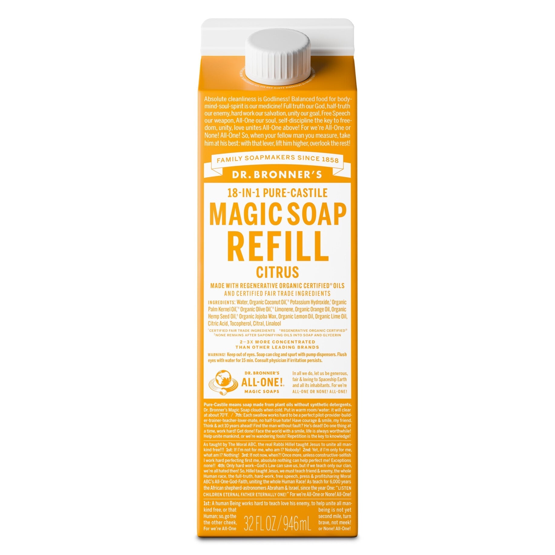 Dr Bronner's Citrus - Pure-Castile Magic Soap Refill  