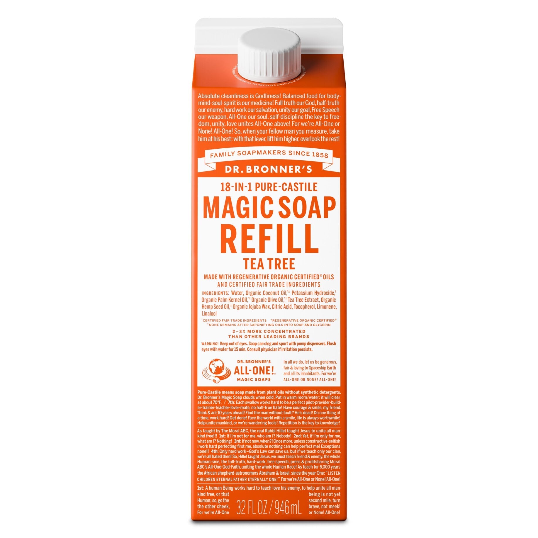 Dr Bronner's Tea Tree - Pure-Castile Magic Soap Refill