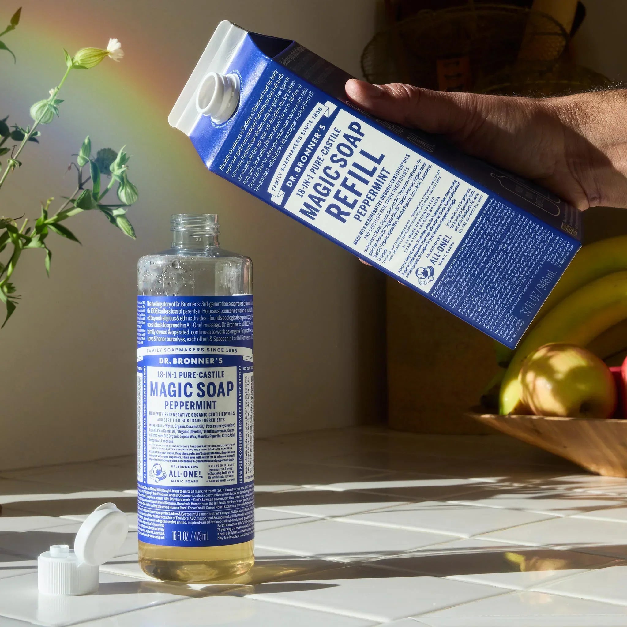 Dr Bronner's Peppermint - Pure-Castile Magic Soap Refill